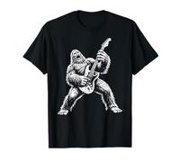 Bigfoot Playing Electric Guitar Vintage Yeti Sasquatch T-Shirt