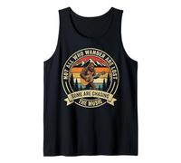 Bigfoot Playing Guitar Funny Not All Who Wander are Lost Tank Top