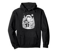 Bigfoot playing guitar Sasquatch UFO Extraterrestrial alien Pullover Hoodie