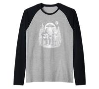 Bigfoot playing guitar Sasquatch UFO Extraterrestrial alien Raglan Baseball Tee