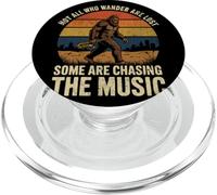 Bigfoot Playing Saxophone Funny Not All Who Wander Are Lost PopSockets PopGrip for MagSafe