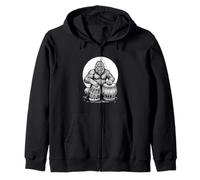 Bigfoot Playing Tabla Funny Indian Classical Music Zip Hoodie