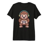 Bigfoot Playing Video Game Sasquatch Video Gamers Premium T-Shirt