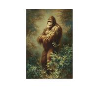 Bigfoot Portrait Art Canvas Poster Wall Art Decor Print Picture Paintings for Living Room Bedroom Decoration 16x24inch(40x60cm)