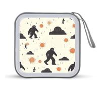 Bigfoot Rain Clouds Suns Portable CD Case Holder 48 Capacity Travel DVD Storage Boxs Wallet Bag