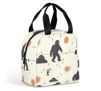 Bigfoot Rain Clouds Suns Portable Insulated Lunch Bag Adults Picnic Tote Cool Bag Travel Work
