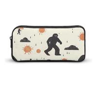Bigfoot Rain Clouds Suns Simple Pencil Case Big Capacity Pouch Box Travel Makeup Bag