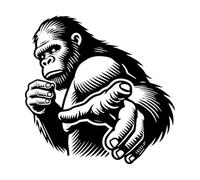 Bigfoot Reaching Out Mysterious and Powerful Stance Fine Carving Stickers 42x42.4cm Multi Color Selection Black
