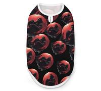 Bigfoot Red Moon Fashion Dog Shirts Printing Pet Clothes Sleeveless Pets Vest for Dogs Puppy Cats M