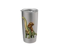 Bigfoot Riding Brachiosaurus Sasquatch Prehistoric Explorer Stainless Steel Insulated Tumbler