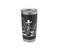 Bigfoot Riding Loch Ness Monster Cowboy Cryptid Creatures Stainless Steel Insulated Tumbler