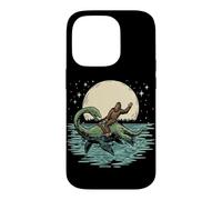 Bigfoot Riding Loch Ness Monster Moon Sasquatch Nessie Case for iPhone 14 Pro