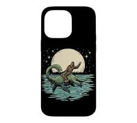 Bigfoot Riding Loch Ness Monster Moon Sasquatch Nessie Case for iPhone 14 Pro Max
