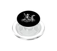 Bigfoot Riding Nessie Monster Cowboy Funny Cryptid Loch Ness PopSockets PopGrip for MagSafe