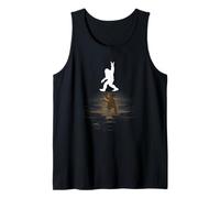 Bigfoot Rock On Funny Sasquatch Sunset Reflection Design Tank Top