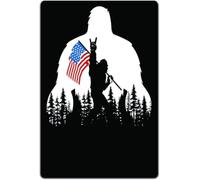Bigfoot Rocks Sasquatch in the USA Classics Tin Sign Vintage Wall Art for Cozy Decor for Kitchen Cafe Living Room Farmhouse Restaurant Chic Plaque Decorative Gifts 12x16 Inch