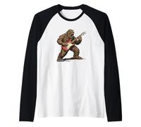 Bigfoot Rocks the Electric Guitar Costume Raglan Baseball Tee