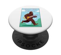 Bigfoot Runs With Scissors Funny Sasquatch Yeti PopSockets Adhesive PopGrip