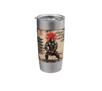 Bigfoot Samurai Warrior Japanese Retro Vintage Distressed Stainless Steel Insulated Tumbler