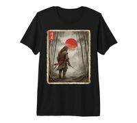 Bigfoot Samurai Warrior Japanese Ukiyo-e Style Sasquatch Premium T-Shirt