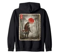 Bigfoot Samurai Warrior Japanese Ukiyo-e Style Sasquatch Zip Hoodie