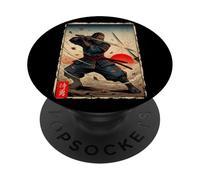 Bigfoot Samurai Warrior Japanese Ukiyo-e Vintage Aesthetic PopSockets Adhesive PopGrip