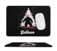 Bigfoot Santa Hat Trendy Gaming Mouse Pad Rubber Base Non-Slip Large Desk Mat Home Office 7.9"x9.4"
