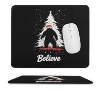 Bigfoot Santa Hat Trendy Gaming Mouse Pad Rubber Base Non-Slip Large Desk Mat Home Office 9.8"x11.8"