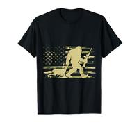 Bigfoot Sasquatch Buck Elk Deer Hunting Flag US Camouflage T-Shirt