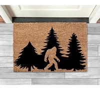 Bigfoot Sasquatch Doormat - Porch Mat for Home Decor - Tree Mountain Bathroom Kitchen Welcome Mat - Gift - 30x18 Inch
