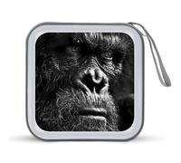 Bigfoot Sasquatch Face CD Case 40 Capacity Plastic DVD Storage Box Sleeves Zippered Wallet