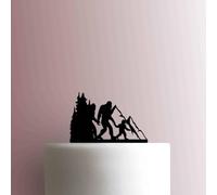 Bigfoot Sasquatch Family - Acrylic Cake Topper 5 Inch Width/Pink