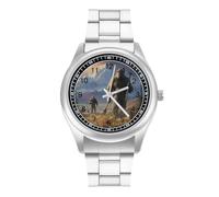 Bigfoot Sasquatch Farmer Men’s Watch Analog Quartz Wristwatch Stainless Steel Business for Office