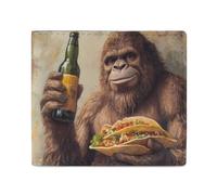 Bigfoot Sasquatch Hold Beer and Mexico Food Slim Billfold Wallet for Men Front Pocket Purse Card Holder with ID Window