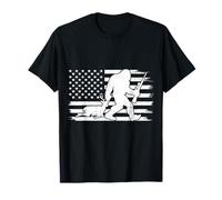 Bigfoot Sasquatch Hunter Buck Elk Deer Hunting Flag USA T-Shirt