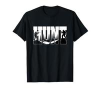 Bigfoot Sasquatch Hunter Silhouette Pine Forest Art T-Shirt