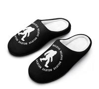 Bigfoot Sasquatch I Believe Mens House Slippers Cotton Home Shoes for Indoor&Outdoor 7-8（40-41）