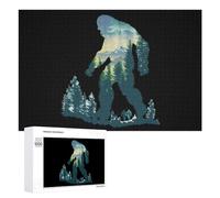 Bigfoot Sasquatch In The Forests Jigsaw Puzzles for Adults 1000 PCS Wooden Puzzle Pictures Photo Wall Art Decor