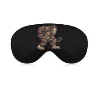 Bigfoot Sasquatch Lacrosse Funny Player Sleep Eye Mask Light Blocking Eye Cover Blindfold with Adjustable Strap for Women and Men