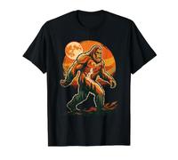 Bigfoot Sasquatch Moon Forest Cryptid Vintage Value Graphic T-Shirt, Men, Black, L