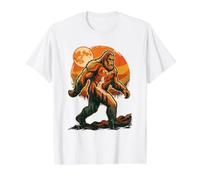 Bigfoot Sasquatch Moon Forest Cryptid Vintage Value Graphic T-Shirt, Men, White, M