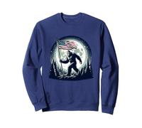 Bigfoot & Sasquatch, Patriotic, USA American Flag, Full Moon Sweatshirt