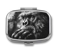 Bigfoot Sasquatch Pill Box 2 Compartment Pill Case Decorative Organizer Storage Boxes Holder Cute