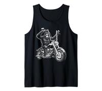 Bigfoot Sasquatch Riding a Motorcycle Design Tank Top