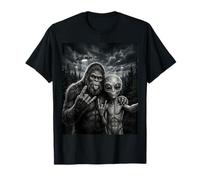 Bigfoot Sasquatch Selfie Rock On UFO Funny T-Shirt