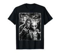 Bigfoot Sasquatch Selfie Rock On UFO Funny T-Shirt
