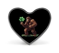 Bigfoot Sasquatch Shamrock Irish Proud Heart Brooch Pin Lapel Pins Tie Suit Dress Accessories Wedding Birthday for Men Women