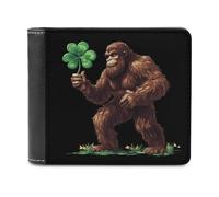 Bigfoot Sasquatch Shamrock Irish Proud Printed Bifold Wallet with Hidden Compartments Pocket Money and Credit Card Holder for Men Women