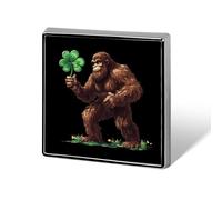 Bigfoot Sasquatch Shamrock Irish Proud Square Brooch Pin Lapel Pins Tie Suit Dress Accessories Wedding Birthday for Men Women
