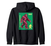 Bigfoot Sasquatch Vintage International Stamp Funny Zip Hoodie